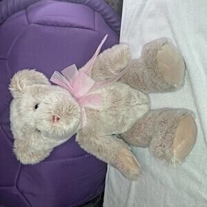 FAO Schwarz Plush Teddy Bear with Pink Bow